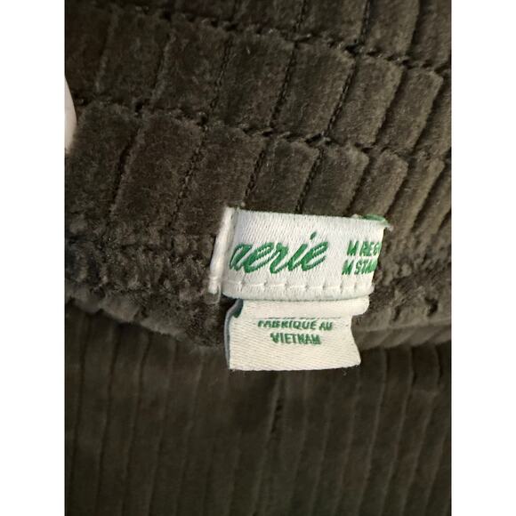 Aerie Green Ribbed Corduroy Flare Pants High Rise Stretch Lounge Pants Medium - Picture 3 of 5